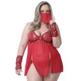 Kit Fantasia Plus Size Feiticeira Pimenta Kente