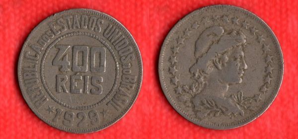 V117-2 - 400 Réis 1929 - BAIXA Tiragem 868.500