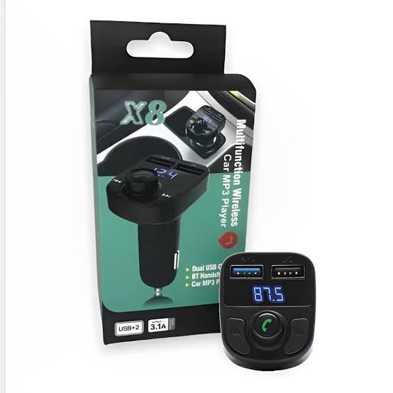 Carregador Carro X8 Bluetooth Veicular Fm Mp3 Rádio