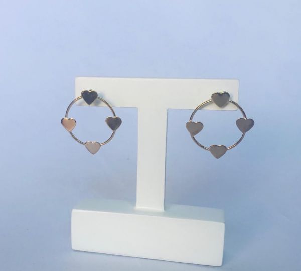 Brinco Argola com Corações