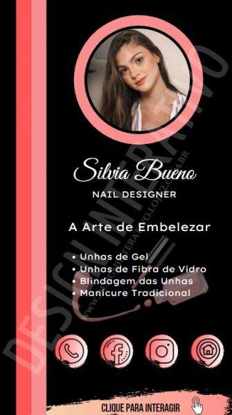 CARTÃO DIGITAL MANICURE ROSA