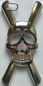CASE CAVEIRA CROMADA PARA IPHONE 5 E 5S
