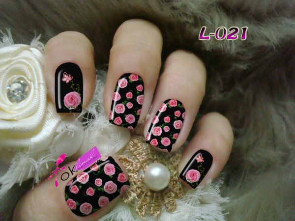 Películas e Adesivos para Unhas Mod. Flores Cód. L-021