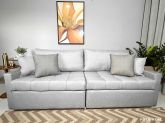 Sofa Cama Monaco 200 2x90cm mais Braco 10cm Linho Cinza Orthobox
