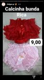 Calcinhas infantil babados cores variadas tan U