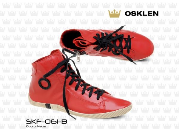 BOTA OSKLEN COURO NAPA VERMELHO - SKF-061-B