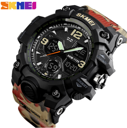 R$ 89,00 Relogio Skmei Estilo Gshock Casio camuflado militar à prova D'água cor Red Camouflage