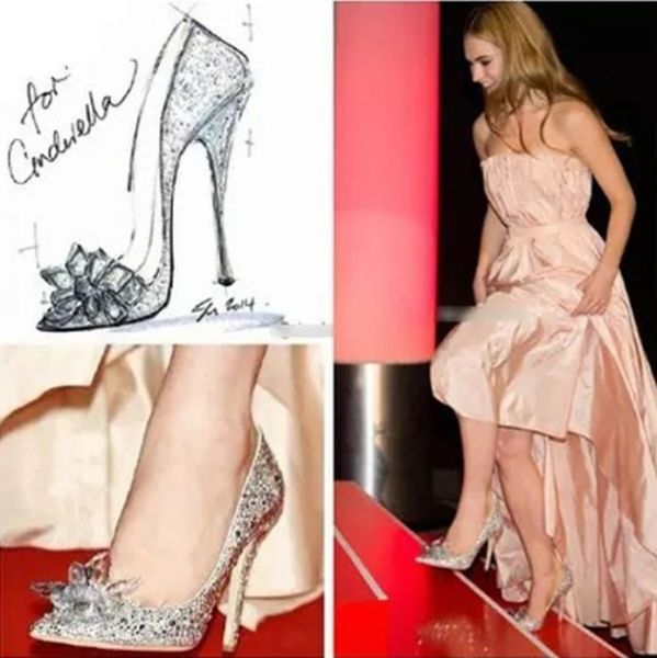 Sapato Feminino Casamento Luxo Brilhantes Bico Fino Elegante