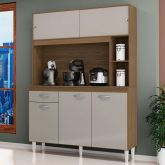 A882.Kit Cozinha Duda 120 5P1G Castanho.Off White Poquema