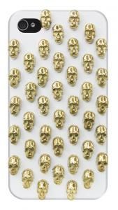 CASE BRANCA COM CAVEIRAS DOURADAS PARA IPHONE 5 E 5S