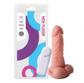 PRÓTESE VIBRADOR COM VENTOSA 14X4CM COR BEGE SOULSEX