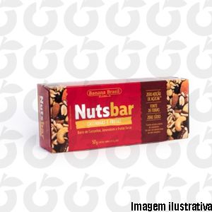Barra de Cereal 2 Unidades NutsBar Castanhas e Frutas Zero Açúcar, Zero Glúten