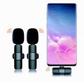 Microfone de lapela sem fio k9 vlog compatível tipo C e iPhone