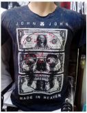 CAMISETA MALHA LAVADA PRIMEIRA LINHA 12 PEÇAS - GRADE 2P 4M 4G 2GG