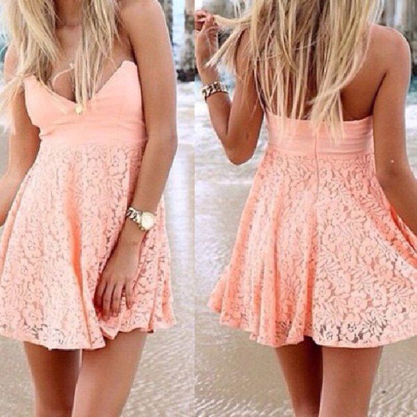 Sensual Sem Alças Sem Manga Renda Padrão de Flor Vestido Para Mulher