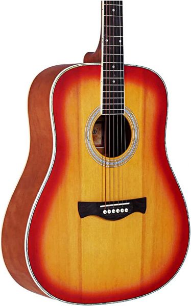 Violão acústico Dreadnought non-cutaway aço Cherry burst satin MD-20 Memphis