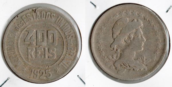 V114-1 - 400 Réis 1925 - Tiragem 2.047.500