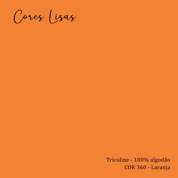 Tecido Tricoline Liso Laranja 100% Algodão COR 360