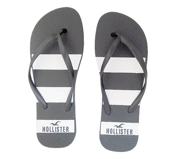 Chinelo Feminino Hollister Preto e Branco