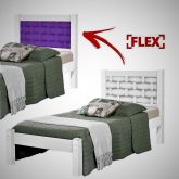 Cama Solteiro Laila Branco.Lilas Flex J A Moveis