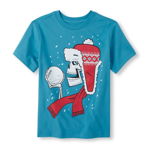 Short Sleeve Winter Skull Graphic Tee