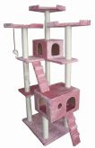 Torre com 2 casa e escada rosa
