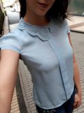 Blusinha com Gola Azul