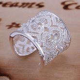anel ajustável das mulheres brilhando strass completo #00767417