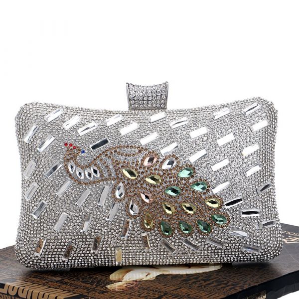 Bolsa Feminina De Mão E Ombro Com Diamantes P/ Noite Mulher