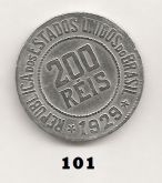 V101-3 - 200 Réis 1929 - Tiragem 2.440.000