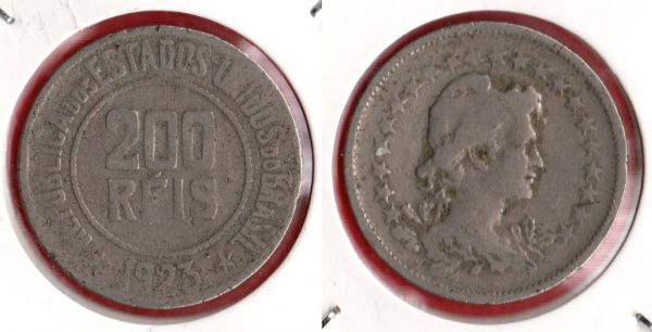 095-5 - 200 Réis 1923 - Tiragem 1.655.000