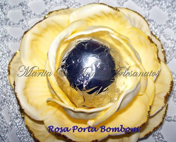 Jean porta bombom Rosa  amarela