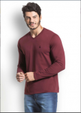 Camiseta Básica Bordô com Bordado Frontal