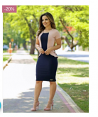 VESTIDO  CAMILE PEPLUM/MODA EVANGÉLICA