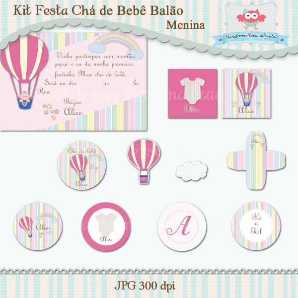 Kit Festa Infantil Chá de Bebê Balão Menina