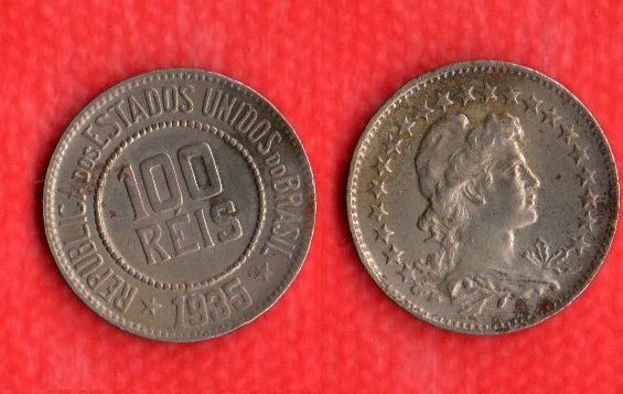 V089-4 - 100 Réis 1935 - Tiragem 3.442.000