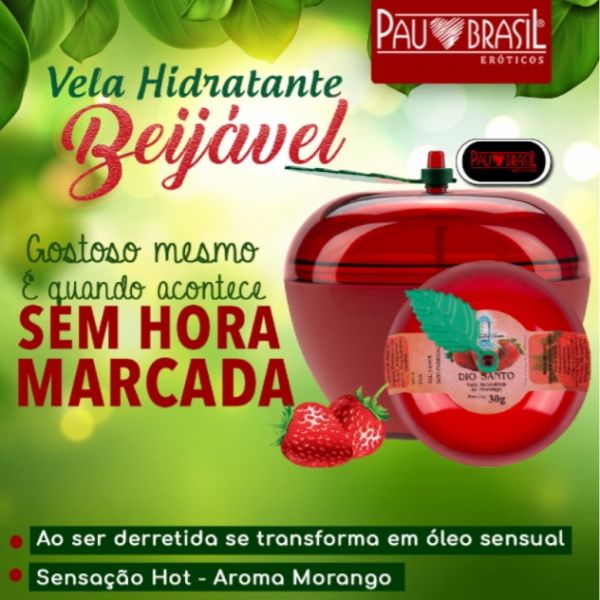 Vela Hidratante Beijavel- Morango