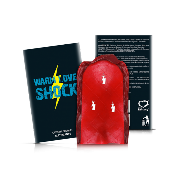 Capinha Comestivel Warm Love Shock Morango - Sexy Fantasy