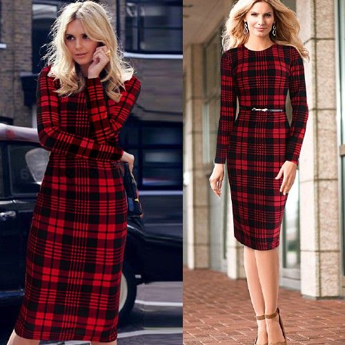 estido Casual Outono Elegante Manga Longa Mulheres Vfemage