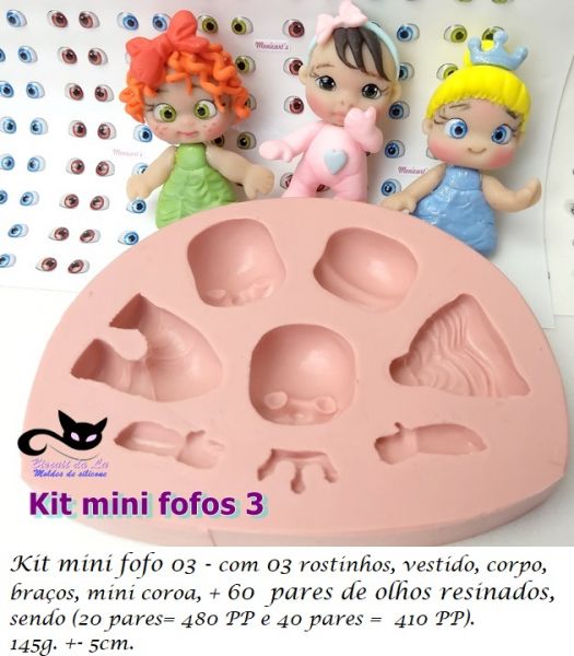 Kit mini fofos 03 + 60 pares olhos res.