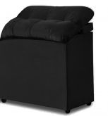 Cabec Solteiro Madri Encosto Reclinavel Corino Preto Bonan