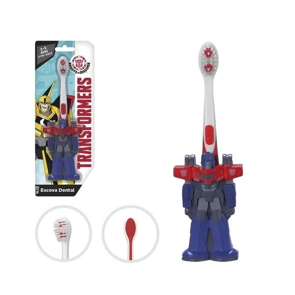 favoritar compartilhar Escova Dental Infantil Cerdas Macias Transformers 3d Optimus Prime