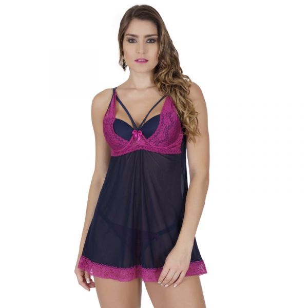 CAMISOLA LUXO STRAPPY BRA EM TULE LISO COM DETALHE EM RENDA O27.C