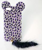 CASE PELÚCIA COM RABITO ROXA PARA IPHONE 4 E 4S