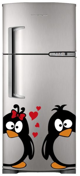 Adesivo De Geladeira Pinguim Casal