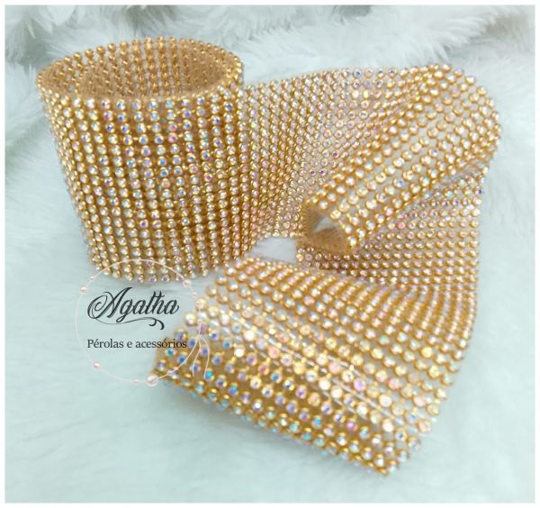 Manta de Strass Furta Cor (6cm x 60cm) c/ 18 Fileiras