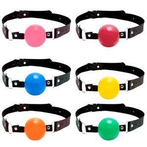 MORDAÇA BOLA COM TIRA EM COURO