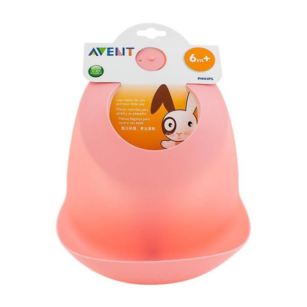 ACB01- Babador Silicone Philips Avent Rosa 6m+