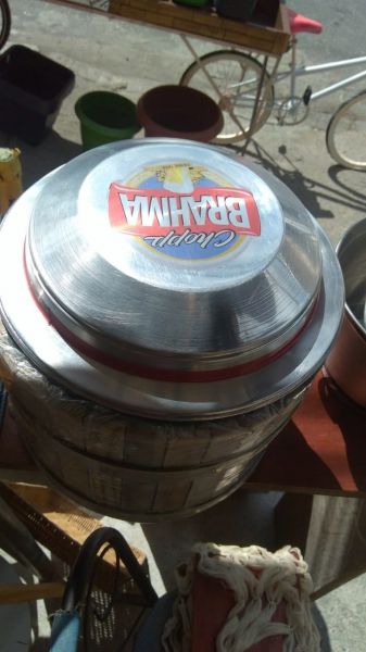 Balde De Gelo Para Cerveja Em Alumínio E Madeira Decorado