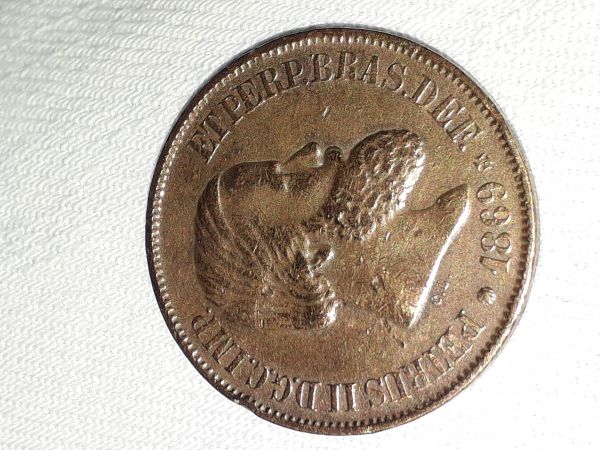 Moeda de 20 réis bronze 1869